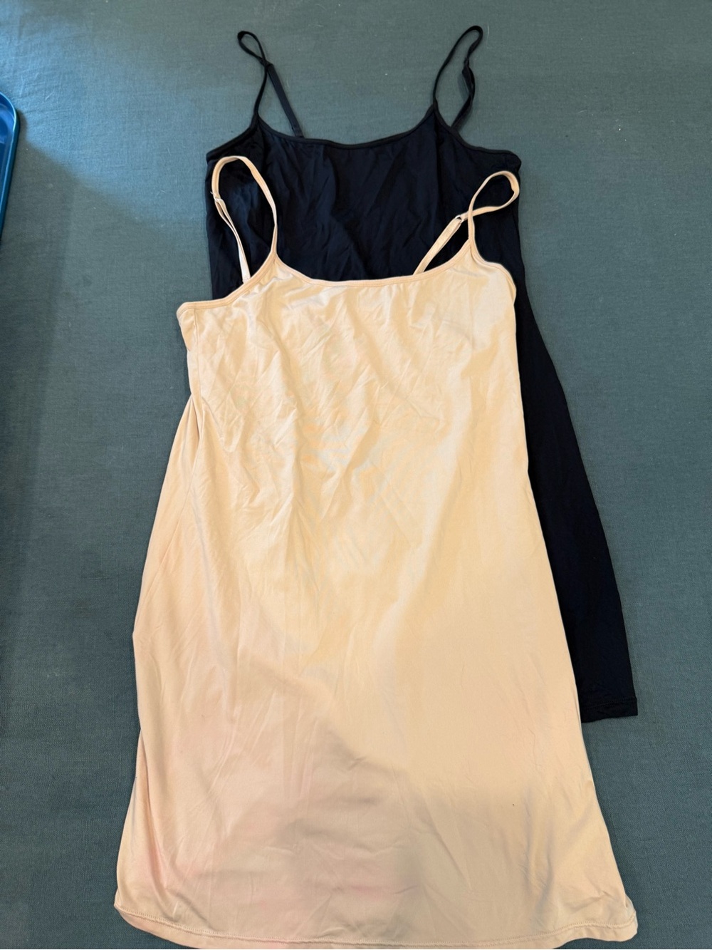 Gilligan and O’Malley Black and Nude Slip Dresses